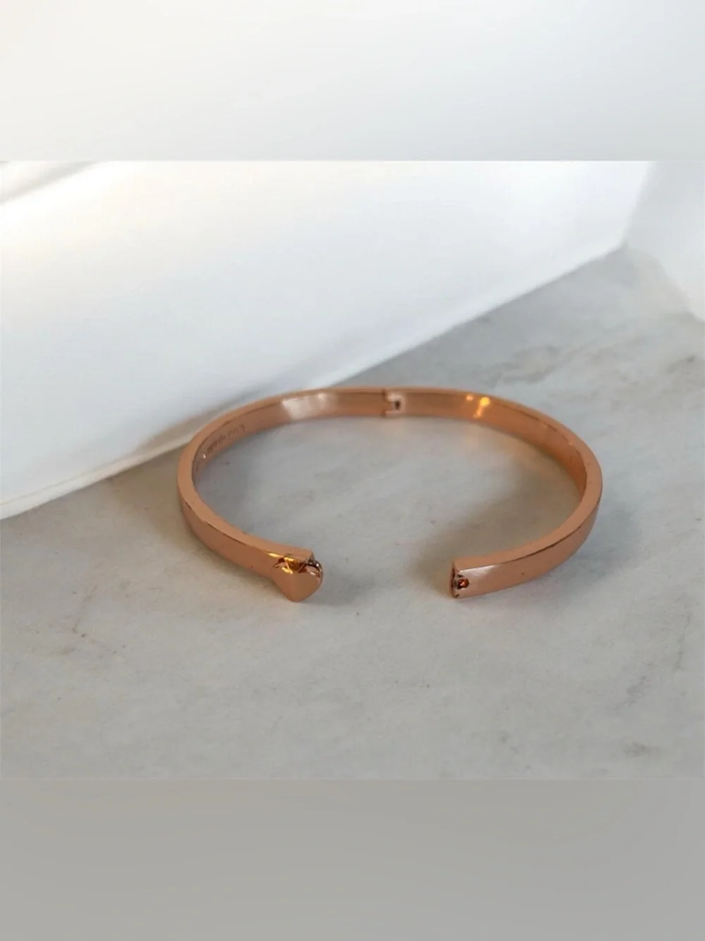 kate spade rose gold heart hinge bangle bracelet NWT - Picture 6 of 7